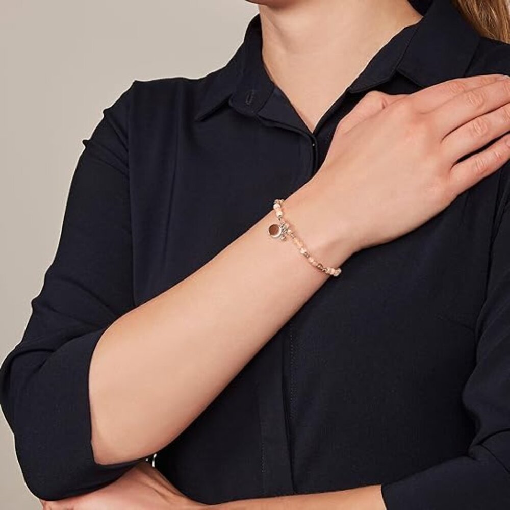 Fossil Women's Rose Gold-Tone Stainless Steel Chain or Beaded Bracelet for Women